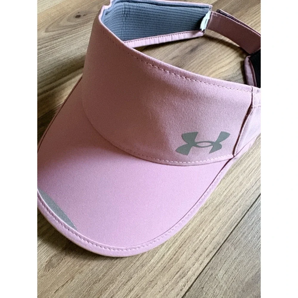 Under Armour Adjustable Visor Hat Pink Launch Run Golf Tennis